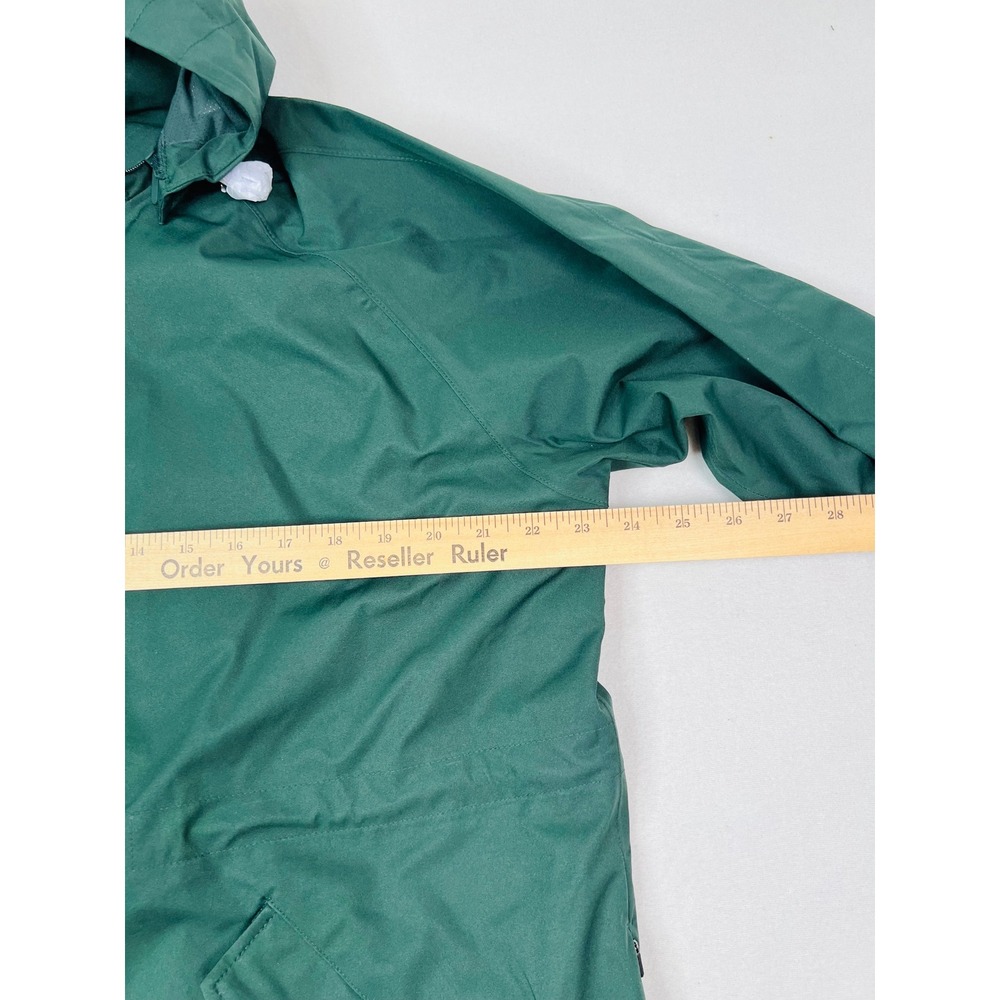 Quince Womens 100% Recycled Waterproof Long Rain Parka Forest Green Size Medium - Picture 5 of 9